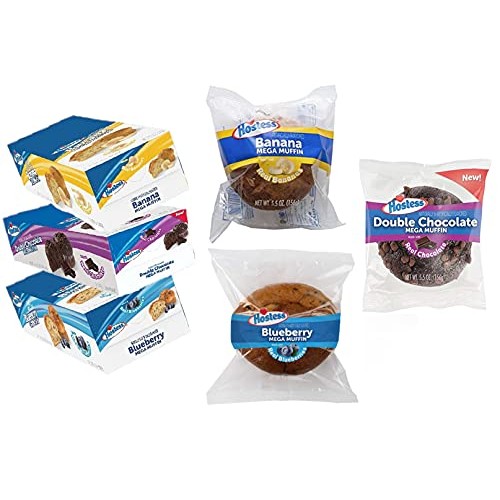 Jumbo Muffins by Hostess Variety Pack | Blueberry, Banana, Doubl...