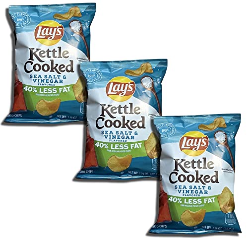 Kettle Cooked 40% Less Fat Potato Chips, 1.375 Ounce | Bundled B