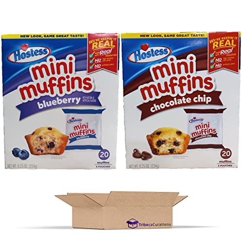 Mini Muffins by Hostess | 8.25 Ounce | Combo | Pack of 2 40 Tot...