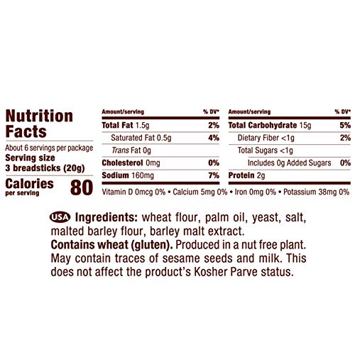 Paskesz Grissini Breadsticks, Original - All Natural Traditional