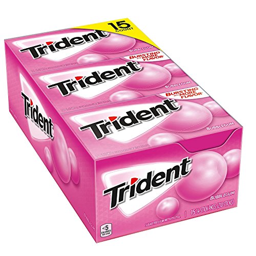 Trident Bubble Gum Sugar Free Gum 15/14 Piece Packs Total 210 St