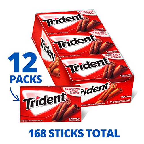 Trident Cinnamon Sugar Free Gum, 12 Packs Of 14 Pieces 168 Tota