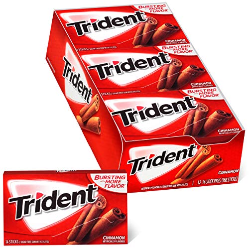 Trident Cinnamon Sugar Free Gum, 12 Packs Of 14 Pieces 168 Tota
