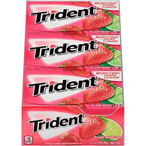 Trident Island Berry Lime Sugar Free Gum - With Xylitol - 12 Pac