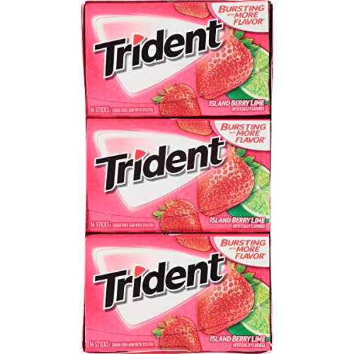 Trident Island Berry Lime Sugar Free Gum - With Xylitol - 12 Pac