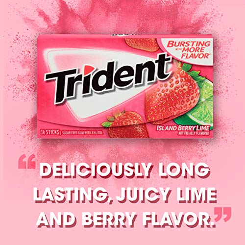 Trident Island Berry Lime Sugar Free Gum - With Xylitol - 12 Pac