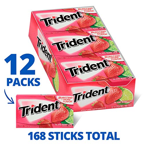 Trident Island Berry Lime Sugar Free Gum - With Xylitol - 12 Pac