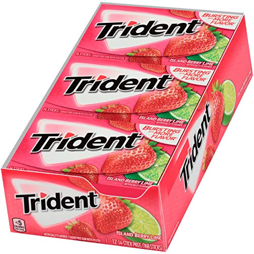 Trident Island Berry Lime Sugar Free Gum - With Xylitol - 12 Pac