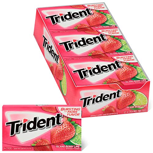 Trident Island Berry Lime Sugar Free Gum - With Xylitol - 12 Pac
