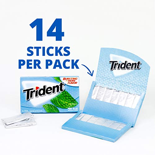 Trident Mint Bliss Sugar Free Gum, 12 Packs Of 14 Pieces 168 Pi