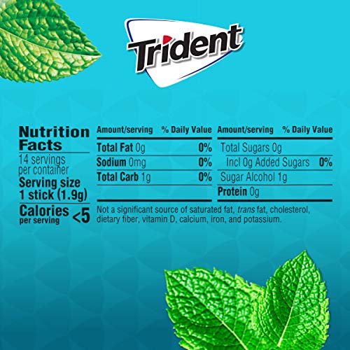 Trident Mint Bliss Sugar Free Gum, 12 Packs Of 14 Pieces 168 Pi