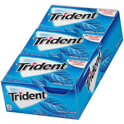 Trident Original Flavor Sugar Free Gum - With Xylitol - 12 Packs
