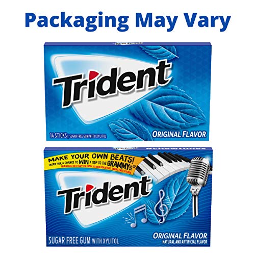 Trident Original Flavor Sugar Free Gum - With Xylitol - 12 Packs