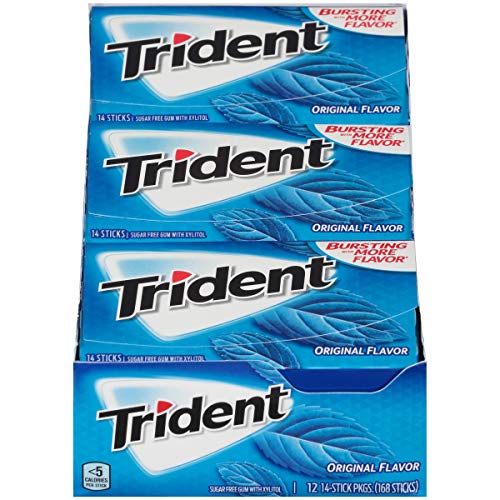 Trident Original Flavor Sugar Free Gum - With Xylitol - 12 Packs