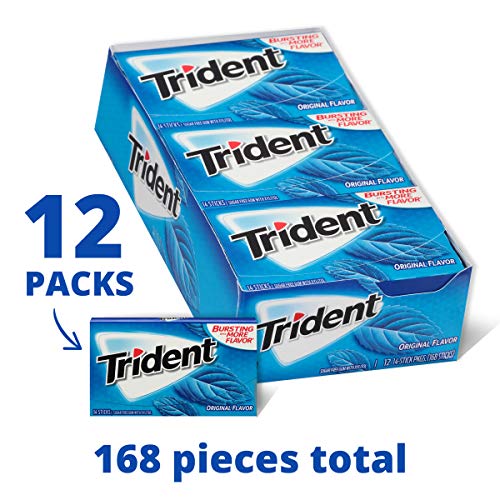 Trident Original Flavor Sugar Free Gum - With Xylitol - 12 Packs