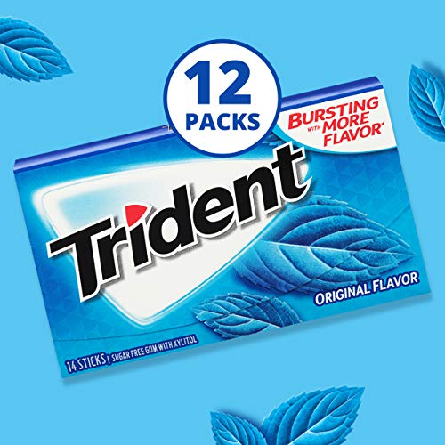 Trident Original Flavor Sugar Free Gum - With Xylitol - 12 Packs