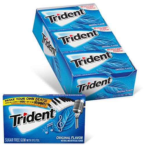 Trident Original Flavor Sugar Free Gum - With Xylitol - 12 Packs