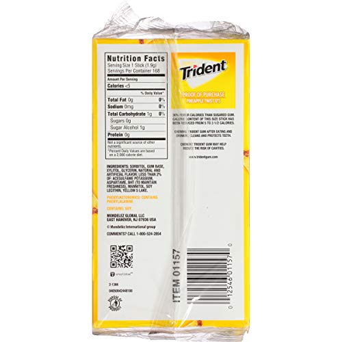 Trident Pineapple Twist Sugar Free Gum, Made With Xylitol, 12 Pa