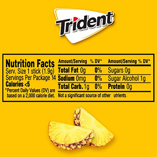 Trident Pineapple Twist Sugar Free Gum, Made With Xylitol, 12 Pa