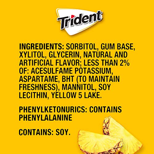 Trident Pineapple Twist Sugar Free Gum, Made With Xylitol, 12 Pa