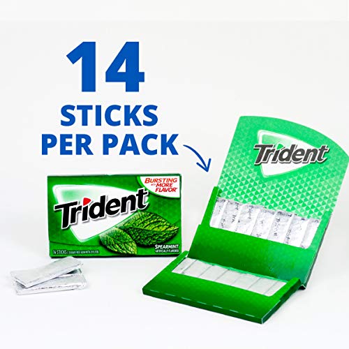 Trident Spearmint Sugar Free Gum, 12 Packs Of 14 Pieces 168 Tot