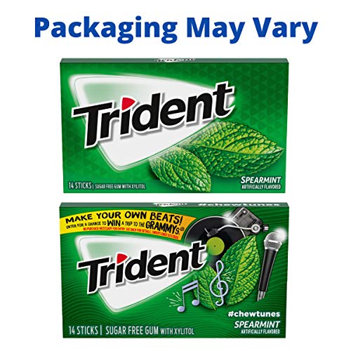Trident Spearmint Sugar Free Gum, 12 Packs Of 14 Pieces 168 Tot
