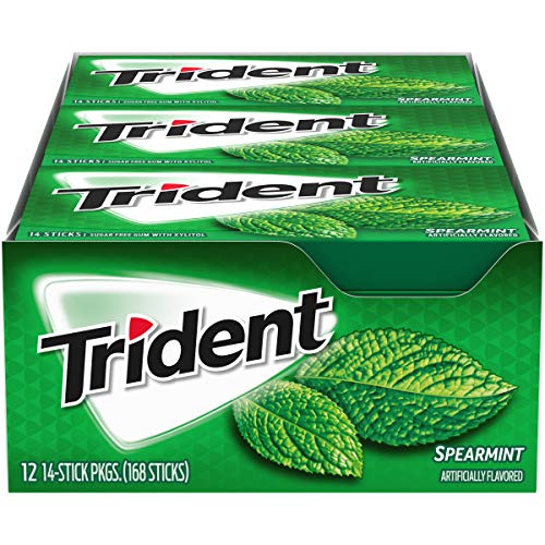 Trident Spearmint Sugar Free Gum, 12 Packs Of 14 Pieces 168 Tot