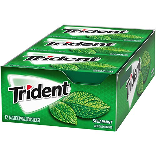 Trident Spearmint Sugar Free Gum, 12 Packs Of 14 Pieces 168 Tot