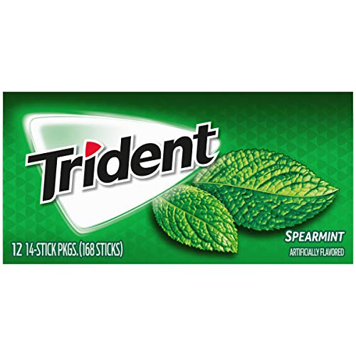 Trident Spearmint Sugar Free Gum, 12 Packs Of 14 Pieces 168 Tot