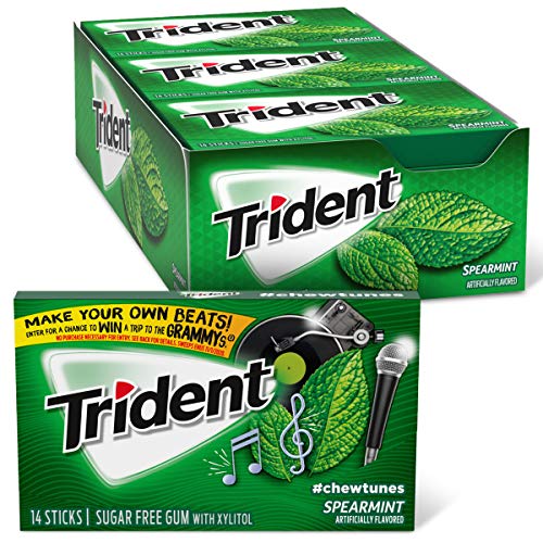 Trident Spearmint Sugar Free Gum, 12 Packs Of 14 Pieces 168 Tot