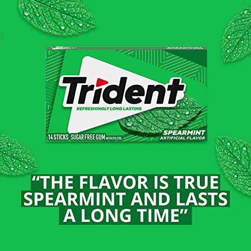 Trident Spearmint Sugar Free Gum, 24 Packs of 14 Pieces 336 Tot...