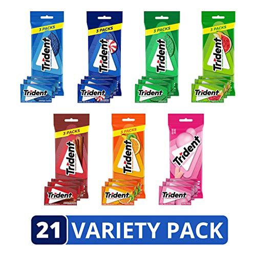 Trident Sugar Free Gum Variety Pack, 21 Packs of 14 Pieces 294 ...