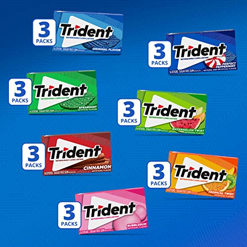 Trident Sugar Free Gum Variety Pack, 21 Packs of 14 Pieces 294 ...