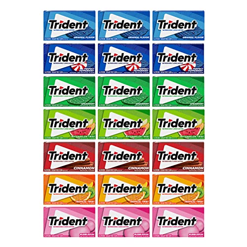 Trident Sugar Free Gum Variety Pack, 21 Packs of 14 Pieces 294 ...