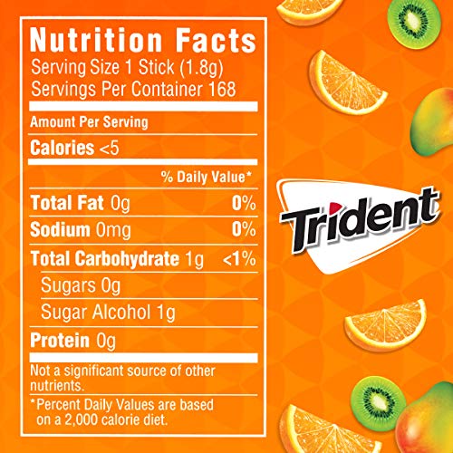 Trident Tropical Twist Sugar Free Gum, 12 Packs Of 14 Pieces 16