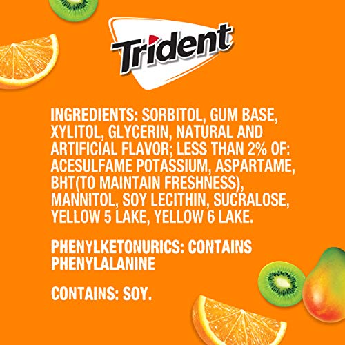 Trident Tropical Twist Sugar Free Gum, 12 Packs Of 14 Pieces 16