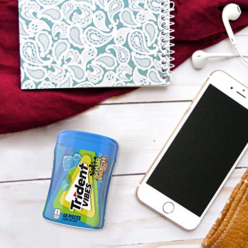 Trident Vibes SOUR PATCH KIDS Blue Raspberry Sugar Free Gum, 4 -...