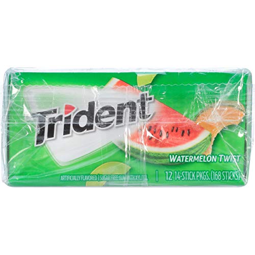 Trident Watermelon Twist Sugar Free Gum, 12 Packs Of 14 Pieces