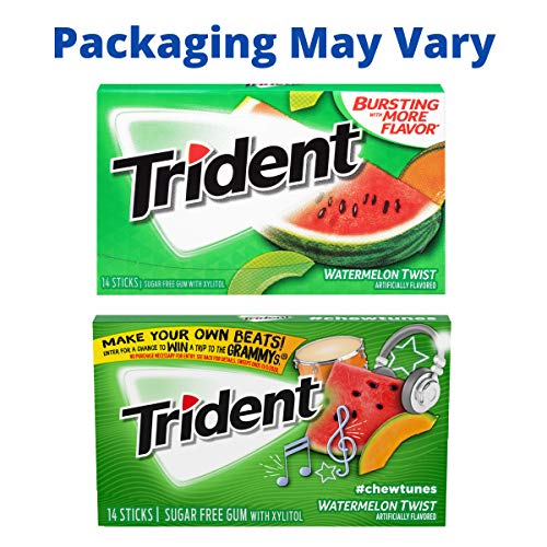 Trident Watermelon Twist Sugar Free Gum, 12 Packs Of 14 Pieces