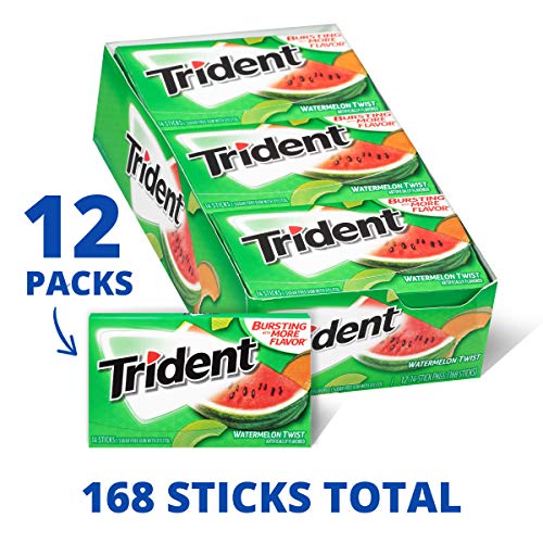 Trident Watermelon Twist Sugar Free Gum, 12 Packs Of 14 Pieces