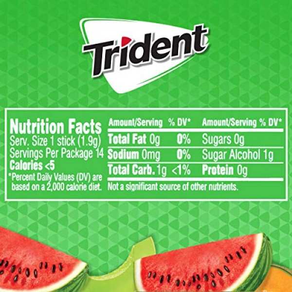 Trident Watermelon Twist Sugar Free Gum, 12 Packs of 14 Pieces ...