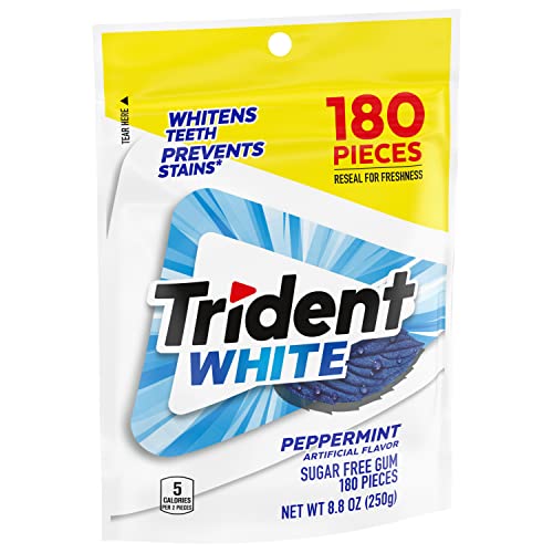Trident White Peppermint Sugar Free Gum, 180 Pieces