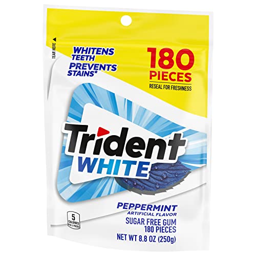 Trident White Peppermint Sugar Free Gum, 180 Pieces