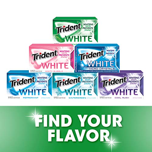 Trident White Spearmint Sugar Free Gum, 9 Pack Of 16 Pieces 144