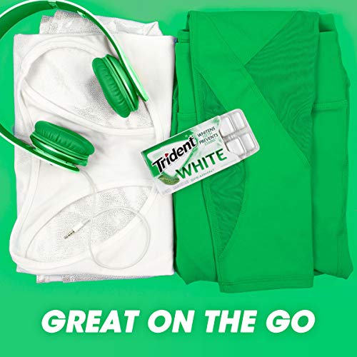 Trident White Spearmint Sugar Free Gum, 9 Pack Of 16 Pieces 144