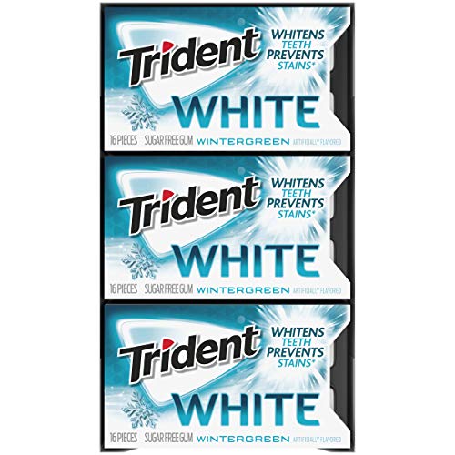Trident White Wintergreen Sugar Free Gum, 9 Packs of 16 Pieces ...