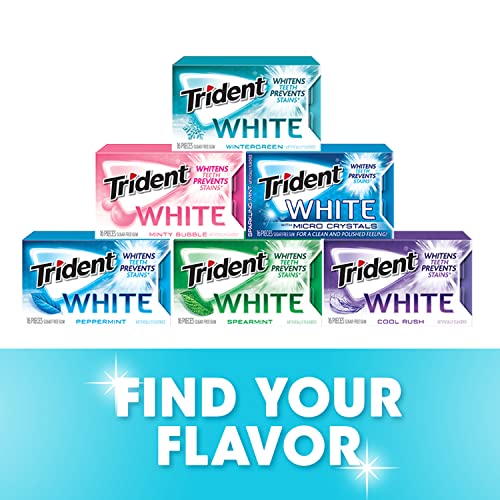 Trident White Wintergreen Sugar Free Gum, 9 Packs of 16 Pieces ...