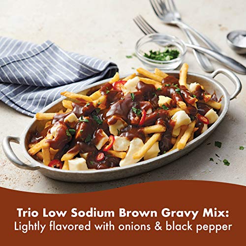 Trio Brown Gravy Mix, Low Sodium, Just Add Water, 16 Oz Bag