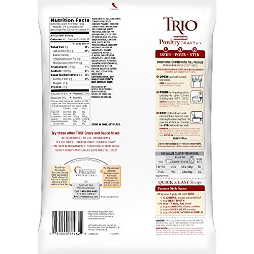 Trio Chicken Gravy Mix, Low Sodium, Just Add Water, 22.6-Oz Bag
