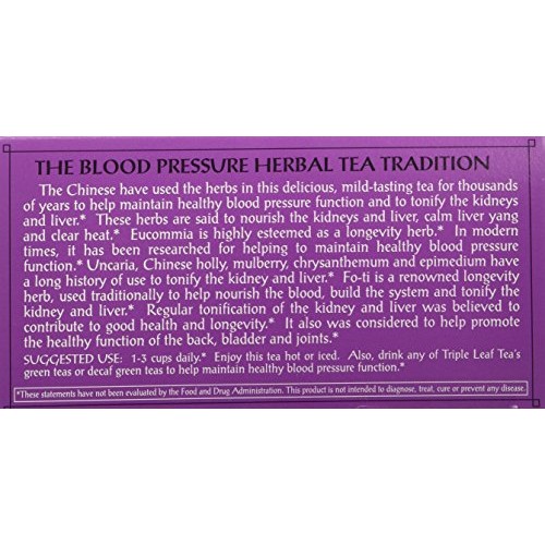 Triple Leaf Tea, Tea Bags, Blood Pressure, 1.06-Ounce Bags, 20-C